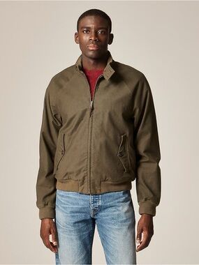 NWT J.Crew Garment-Dyed Harrington (Bomber) Jacket Size Large Dark Olive